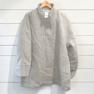 J.Crew NWT Women’s Heather Gray City Wool Blend Pea Coat Size 22